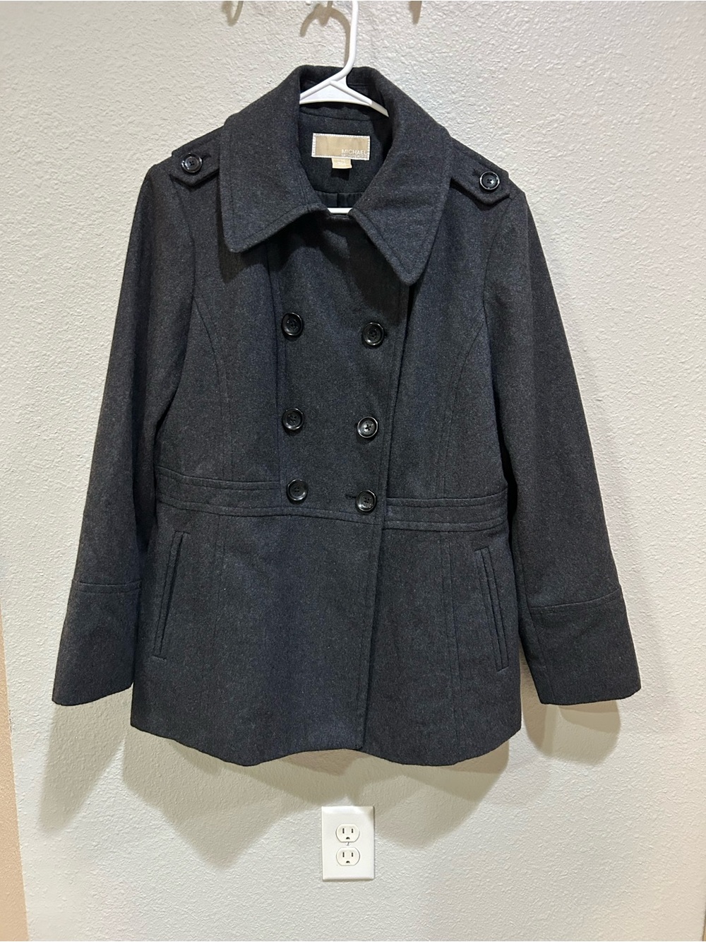MICHAEL Michael Kors Charcoal Double-Breasted Peacoat